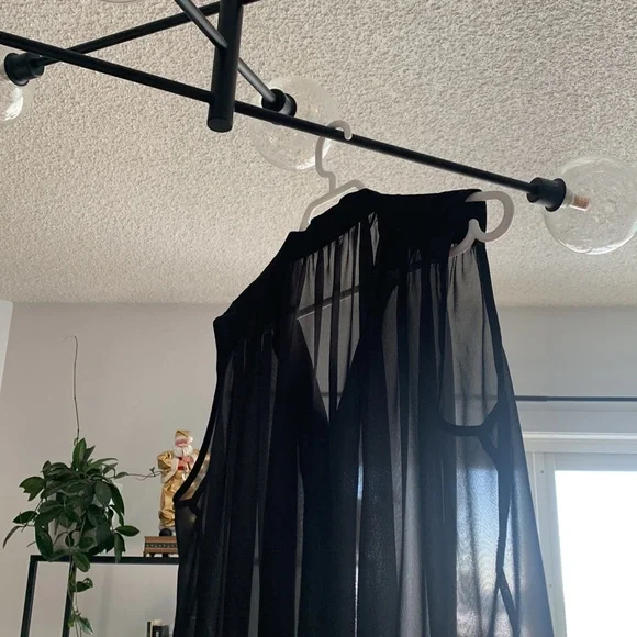 Oak & Fort Black Sheer Top - Picture 2 of 3